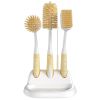 Dish Brush Set of 5 with Convenient Holder Bottle Water Brush Dish Scrub Brush Scrubber Brush and Straw Brush Kitchen Scrub Brushes Non Slip Long Hand