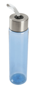 18oz Plastic Blue Water Bottle Stainless Steel Screw Cap Lid with Strap