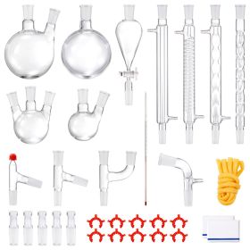 VEVOR Lab Distillation Kit, 3.3 Boro Lab Glassware Distillation Kit with 24, 40 Joint, 1000ml Essential Oil Distillation Apparatus Kit