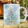 1pc Christmas Tree Ceramic Mug, 11oz, Insulated Water Bottle with Lid and Straw, for Coffee and Beverages, Home