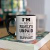 Support Coffee Mug, Travel Mug, Tumbler, Water Bottle, Family Tech Gift, Beer Can Holder, 11oz Black Handle Mug
