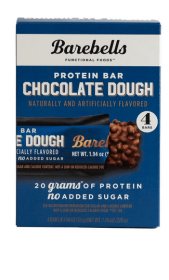 Barebells Protein Bars with 20g High Protein, 1.9oz Bars, Chocolate Dough - 4 Count