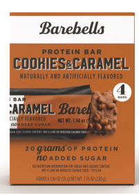 Barebells Protein Bars with 20g High Protein, 1.9oz Bars, Cookies & Caramel - 4 Count