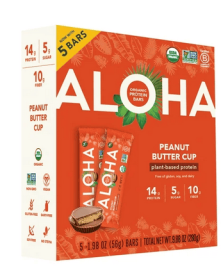 Aloha Peanut Butter Cup, Protein Bars, 5 Pk