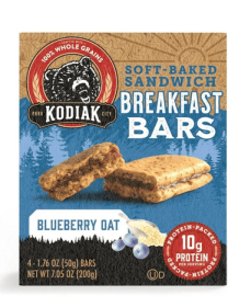 Kodiak Soft-Baked Sandwich Blueberry Oat Protein Breakfast Bars, 1.76 oz, 4 Count