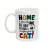 Water Bottles Cup 11Oz Funny Cat Owner Ceramic Mugs, Cat Hair Quotes Teacups