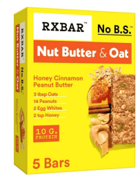 RXBAR Nut Butter and Oat, Gluten-Free Honey Cinnamon Peanut Butter Chewy Protein Bars, Gluten-Free, Ready-to-Eat, Protein Snacks, 9.7 oz, 5 Count
