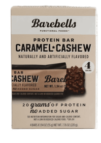 Barebells Protein Bars with 20g High Protein, 1.9oz Bars, Caramel Cashew - 4 Count