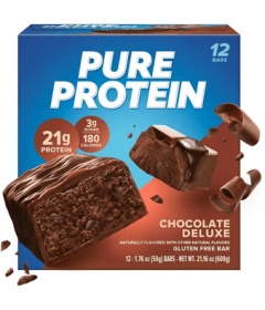 Pure Protein Bar, Chocolate Deluxe, 21g Protein, Gluten Free, 1.76 oz, 12 Ct