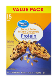 Great Value Peanut Butter & Dark Chocolate Protein Bars, 21.1 oz, 15 Count