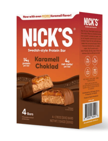 N!CK'S Caramel Chocolate Protein Keto Bar, 1.76 oz, 4 Pack