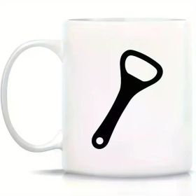 1pc Coffee Mug, Perfect Home Decor Gift, Perfect for Family, 1pc, Beer Bottle Opener, Water Cup for Beer Lovers, 11 Oz,