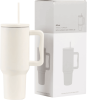40 oz Tumbler with Handle, Reusable Insulated Cup with Lid and Straw, Stainless Steel Water Bottle, Travel Mug For Cold and Hot (White)