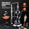 VEVOR Essential Oil Distillation Kit, 2000ml Distillation Apparatus, 3.3 Boro Lab Glassware Distillation Kit with 1000W Heating Plate and 24, 40 Joint