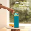 24oz Stainless Steel Insulated Water Bottle Bounce Lid Portable Travel Mug