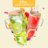 Glass Cups with Lids and Straws - 40 Oz Tumbler with Handle and Straw Glass Water Bottles Drinking Glasses Glass Straws Iced Coffee Cups Travel Coffee
