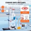 VEVOR Essential Oil Distillation Kit, 2000ml Distillation Apparatus, 3.3 Boro Lab Glassware Distillation Kit with 1000W Heating Plate and 24, 40 Joint
