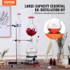 VEVOR Essential Oil Distillation Kit, 2000ml Distillation Apparatus, 3.3 Boro Lab Glassware Distillation Kit with 1000W Heating Plate and 24, 40 Joint