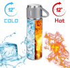 Insulated Vacuum Flask Set -Water Bottle with 3 Cups Gift Set