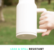 40 oz Tumbler with Handle, Reusable Insulated Cup with Lid and Straw, Stainless Steel Water Bottle, Travel Mug For Cold and Hot (White)