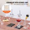 VEVOR Essential Oil Distillation Kit, 500ml Distillation Apparatus, 3.3 Boro Lab Glassware Distillation Kit with Alcohol Lamp, Ceramic Mesh and 24