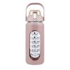 Glass Water Bottle Sports Water Bottle Motivational Water Bottle Water Intake Tracker Bottle with Straw Time Marker Silicone Sleeve Handle for Gym Wor