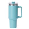 40oz large capacity tumbler, With Handle And Straw Lid