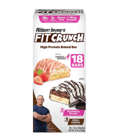 Chef Robert Irvine's FITCRUNCH High Protein Baked Bars, Variety Pack 18 ct. (Chef Robert: 1)