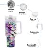1pc 40oz Water Bottles,5D Little Turtle Series Tumbler,Large Capacity Stainless Steel Tumbler Insulation Cup With Lid And Straw For Women,Camping