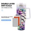 1pc 40oz Water Bottles,5D Little Turtle Series Tumbler,Large Capacity Stainless Steel Tumbler Insulation Cup With Lid And Straw For Women,Camping