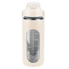Glass Water Bottle Sports Water Bottle Motivational Water Bottle Water Intake Tracker Bottle with Straw Time Marker Silicone Sleeve Handle for Gym Wor