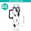 40oz 5D cowprint Insulated Tumbler With Handle And Straw Lid Portable Large Capacity water bottle, Heat preservation