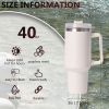40oz large capacity tumbler, With Handle And Straw Lid