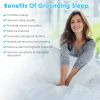 Queen/King Size Options Grounding Sheet 95% Organic Cotton 5% Silver Fiber Fitted Grounded Sheet With 15FT Grounding Cord For Improve Sleep Therapy We