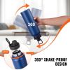 Insulated Water Bottle Stainless Steel with Wide Mouth Lid