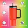 40 oz Tumbler with Handle and Straw Lid, Insulated Stainless Steel Double Wall Spill Proof Water Bottle Travel Mug,Dishwasher Safe