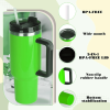 40 oz Tumbler with Handle and Straw Lid, Insulated Stainless Steel Double Wall Spill Proof Water Bottle Travel Mug,Dishwasher Safe
