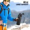 Insulated Water Bottle Stainless Steel with Wide Mouth Lid